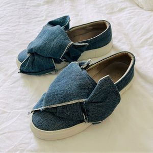 Joshua’s Heart in NYC Azire Bow Denim slip-on sneakers 40